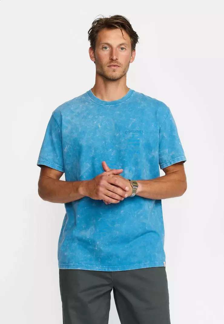 Revolution Application Acid Washed T-Shirt Herren blau